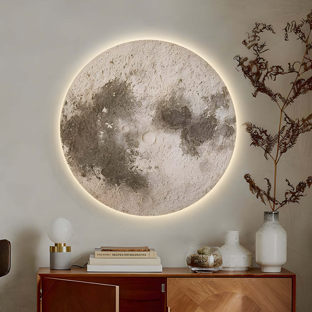 Round Moon 3D Sandstone Voice-Control Decorative Painting