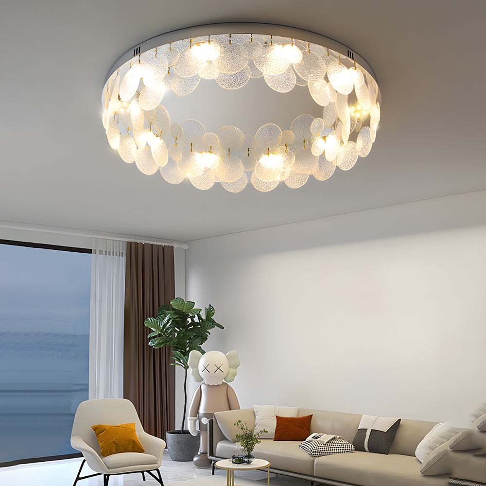Small Glass Seashell Post-Modern Ceiling Lamp