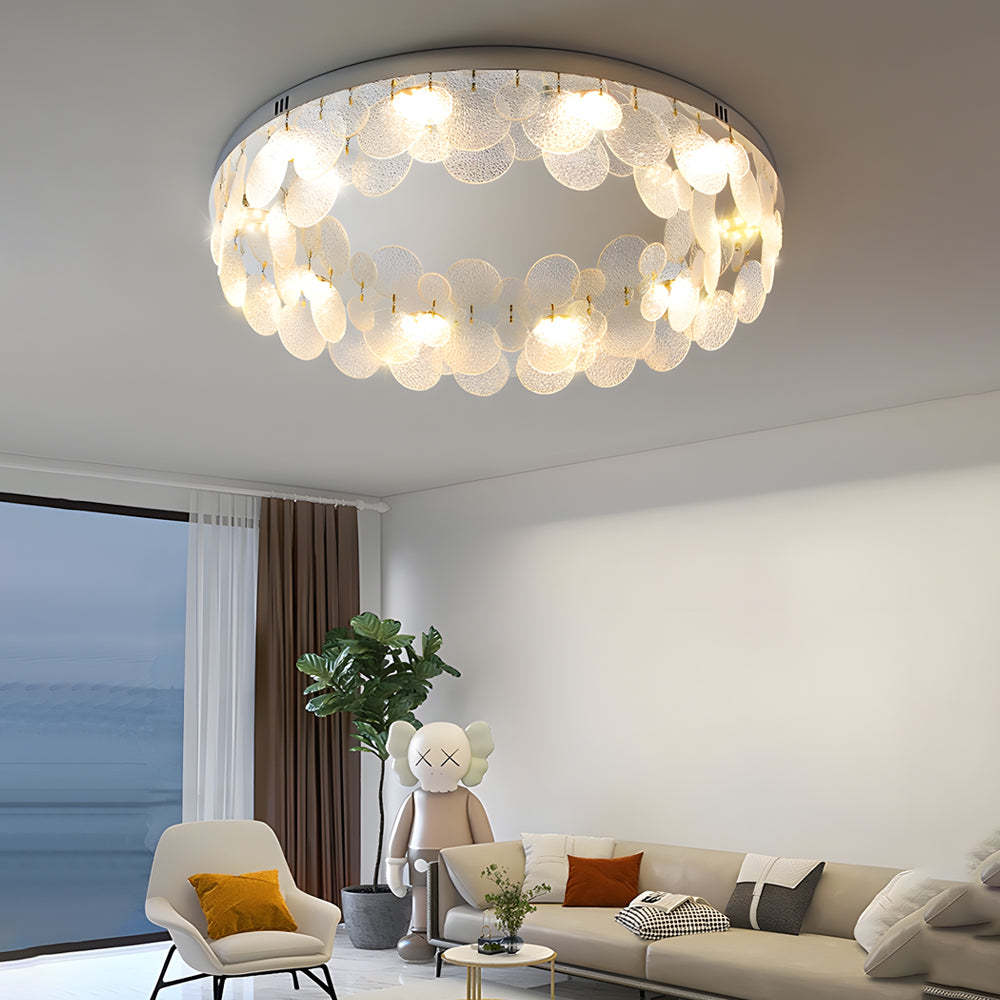 Small Glass Seashell Post-Modern Ceiling Lamp