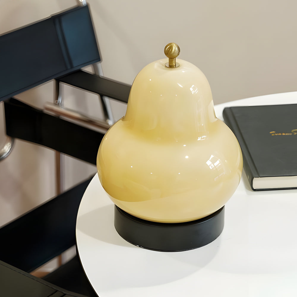 7.5 inch Glass Pear LED Table Ambient Lamp with Touch Switch-Lighom