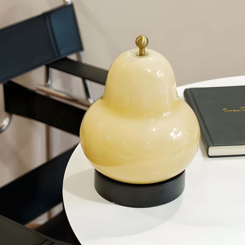 7.5 inch Glass Pear LED Table Ambient Lamp with Touch Switch-Lighom