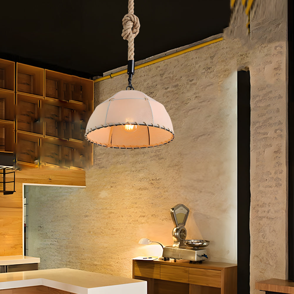 Nostalgic Linen Hemp Rope LED American Chandelier