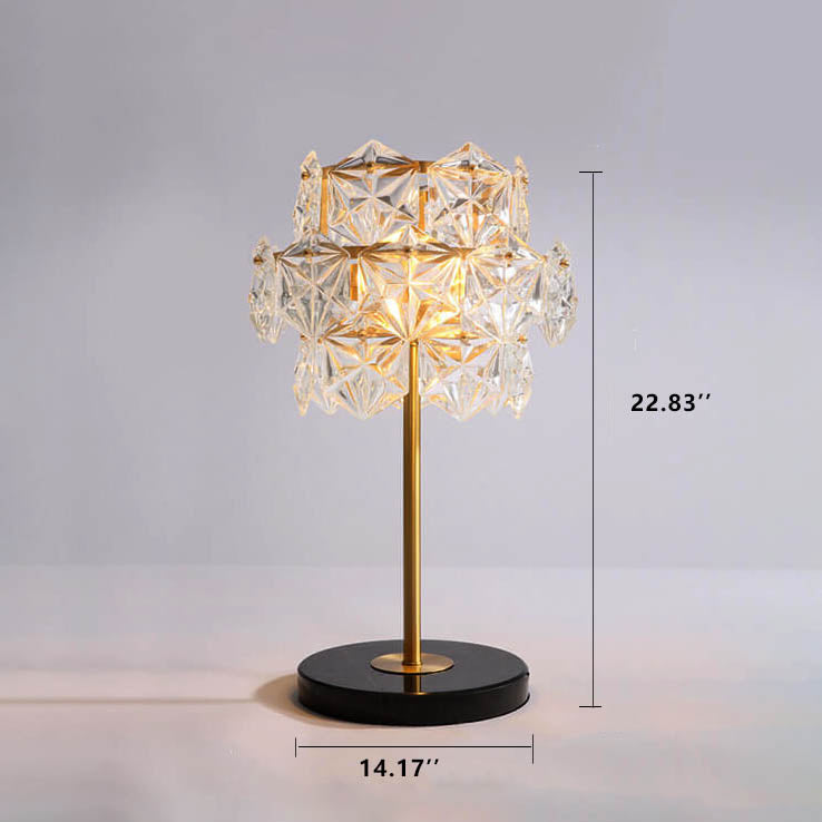 Modern Snowflake Glass Marble Base Lamp