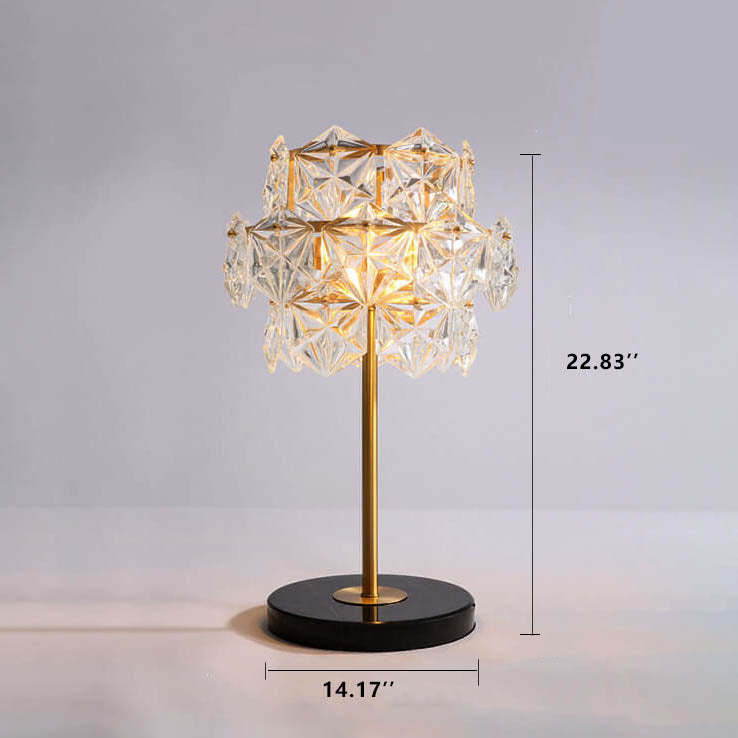 Modern Snowflake Glass Marble Base Lamp
