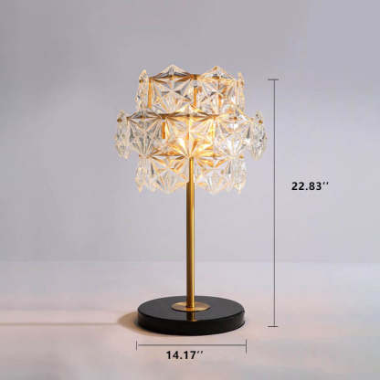 Modern Snowflake Glass Marble Base Lamp