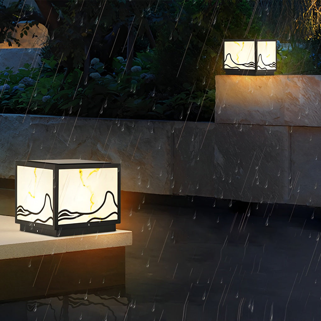 Mountain Scenery Smart Solar Post Cap Light