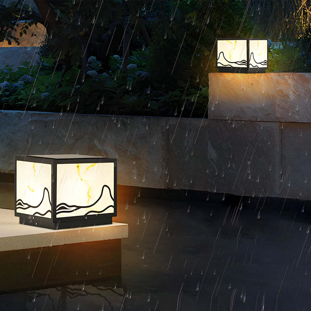 Mountain Scenery Smart Solar Post Cap Light