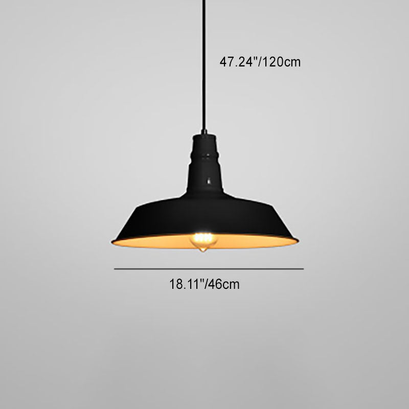 Industrial Round Iron Pendant Light