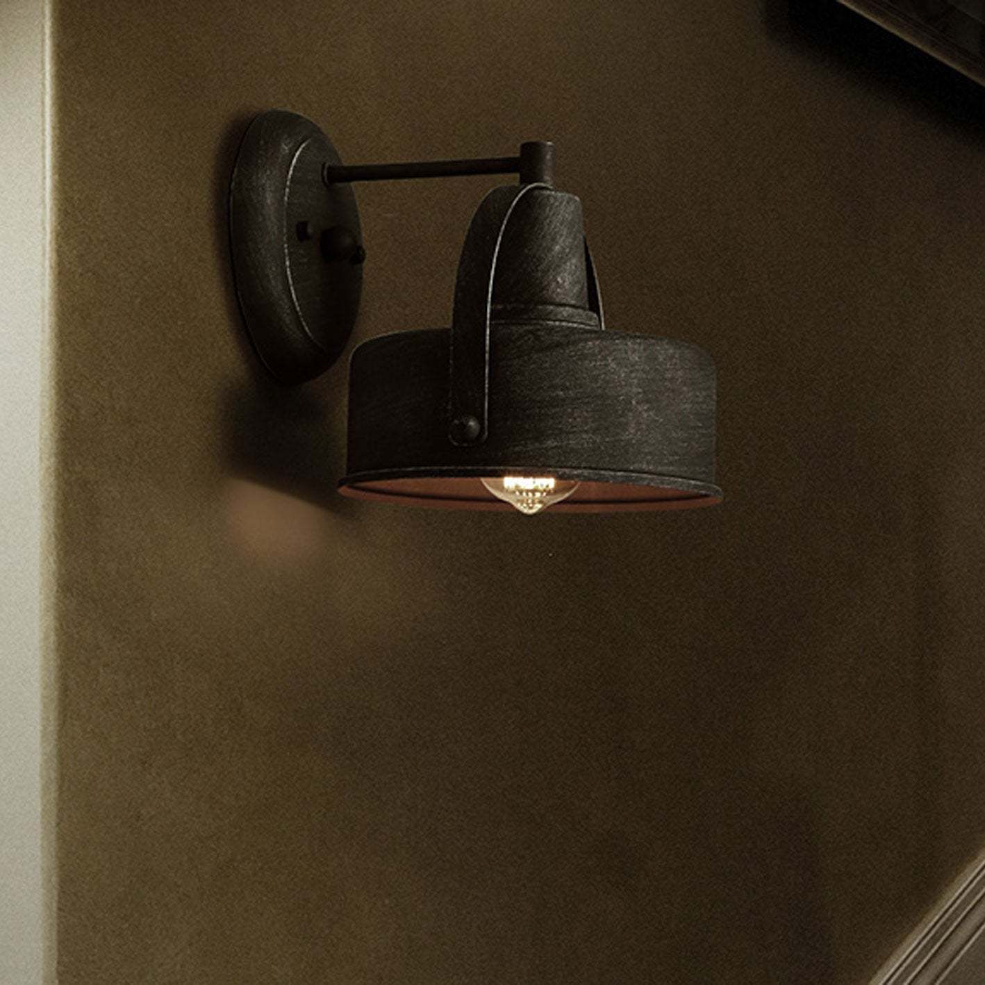 Vintage Industrial Aged Dome Cage Outdoor Wall Sconce