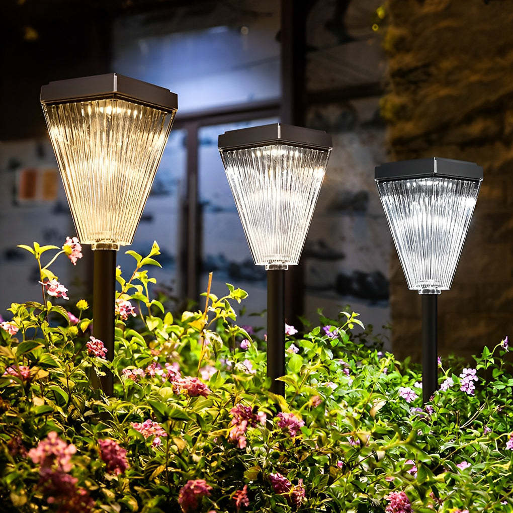 Square Waterproof Dimmable LED Intelligent Modern Solar Lawn Lights-Lighom
