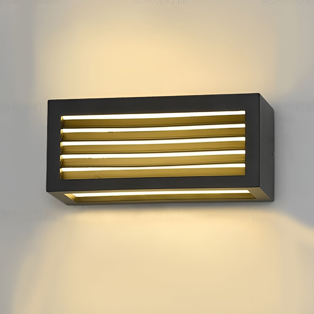 Rectangle 12W LED Black Modern Outdoor Wall Sconce