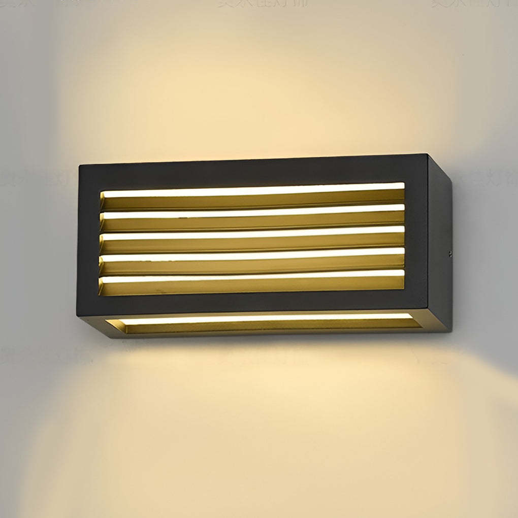 Rectangle 12W LED Black Modern Outdoor Wall Sconce