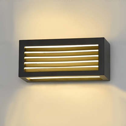 Rectangle 12W LED Black Modern Outdoor Wall Sconce