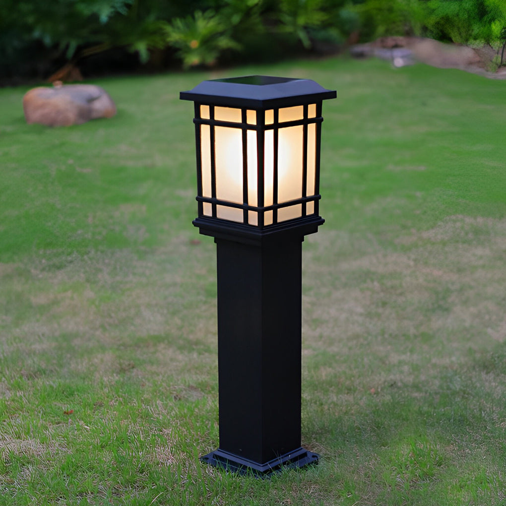 Waterproof Outdoor Three Step Dimming Black Modern Solar Path Lights-Lighom