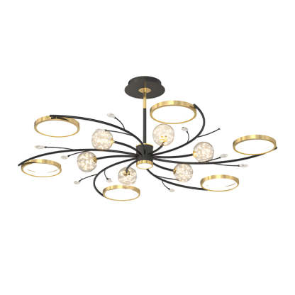 Star Ring Flower Branch Crystal Modern Ceiling Light