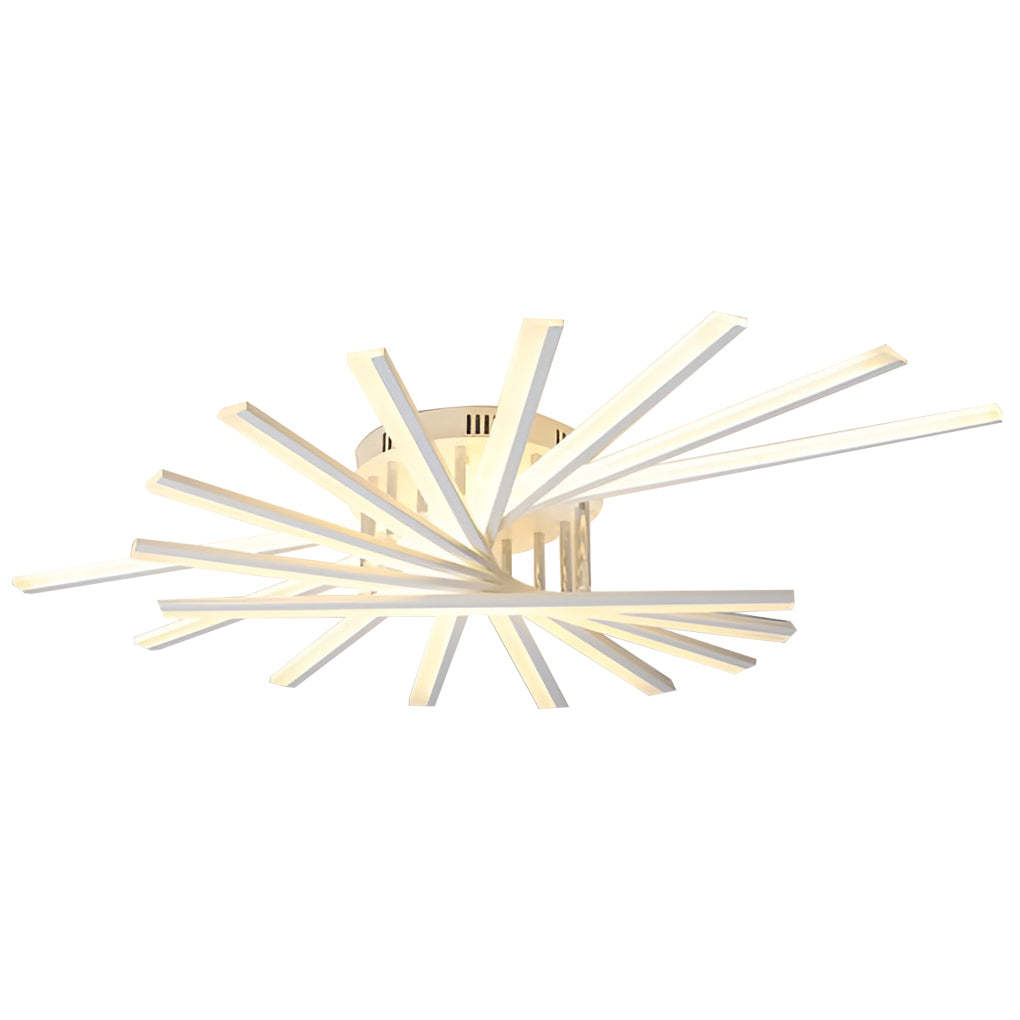 Strip Dimmable LED White Nordic Ceiling Chandelier
