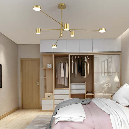 Minimalist Nordic Geometric Pendant Light Metal Acrylic Ceiling Lights-Lighom