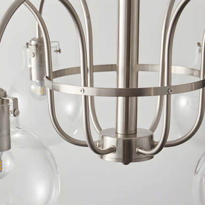 Glass Globe Indoor Nickel Chandelier