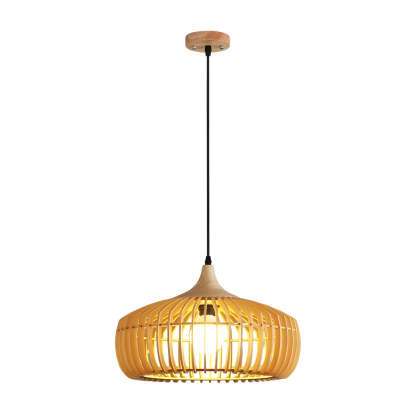Japanese Wood Cage Pendant Light