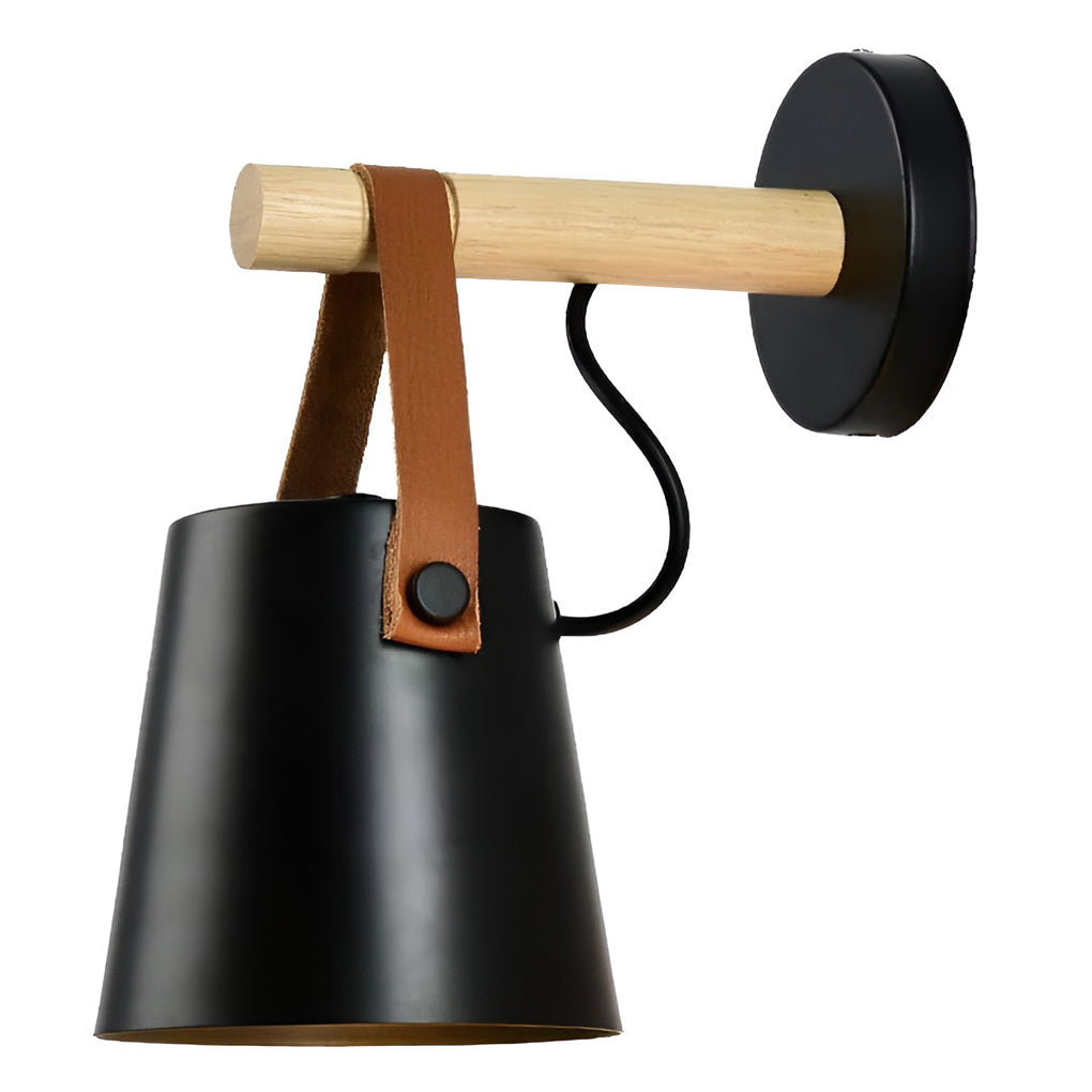 Classic Wood Metal Nordic Plug in Wall Sconce Lighting Wall Lamp-Lighom