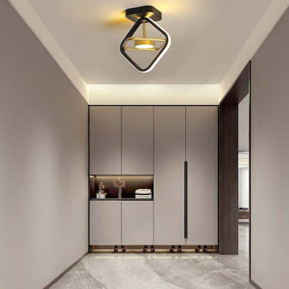 Circle Square Dimmable LED Modern Entry Ceiling Light Flush Mount Lighting-Lighom