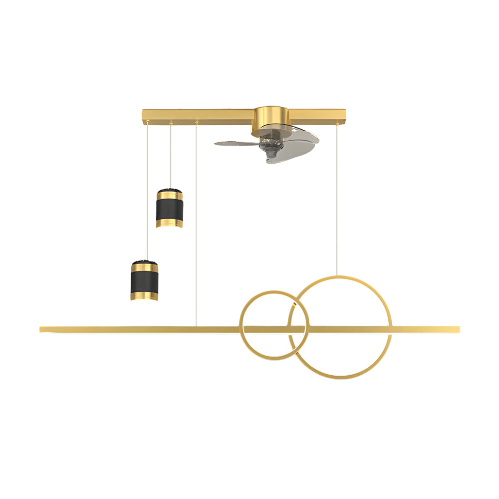 3-Step Dimming Projection Dining Fan Chandelier