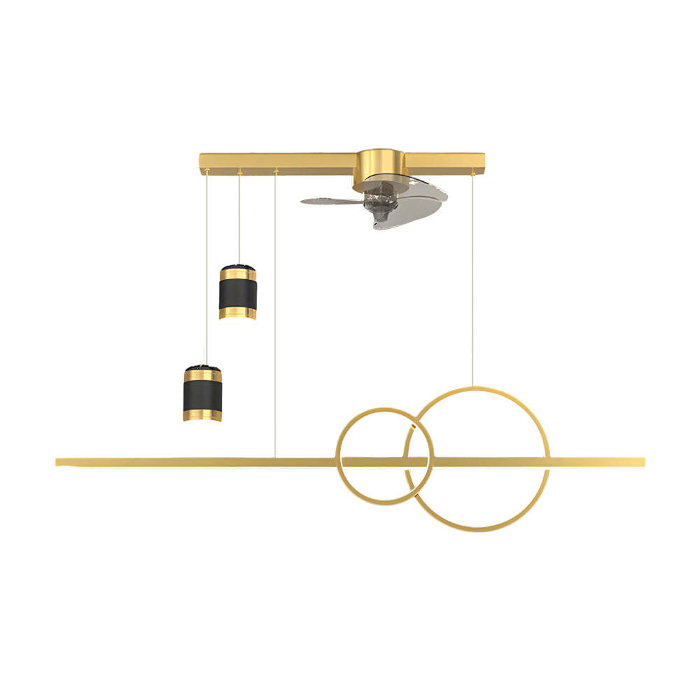 3-Step Dimming Projection Dining Fan Chandelier