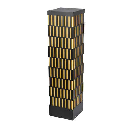 Retro Grid Designed Waterproof LED Black Modern Lawn Lamp Outdoor Lighting-Lighom