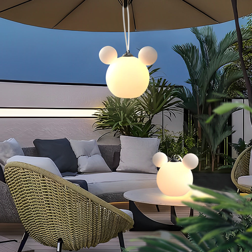 Cartoon 3D Animal Waterproof USB Rechargeable Outdoor Hanging Lights-Lighom