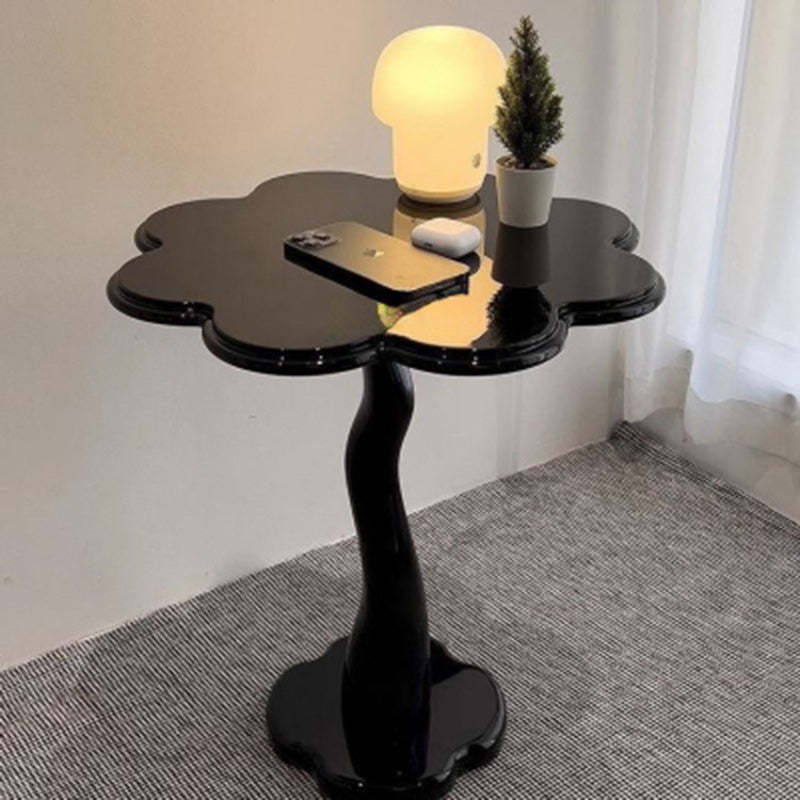 Scandinavian Petal Glass Steel End Table