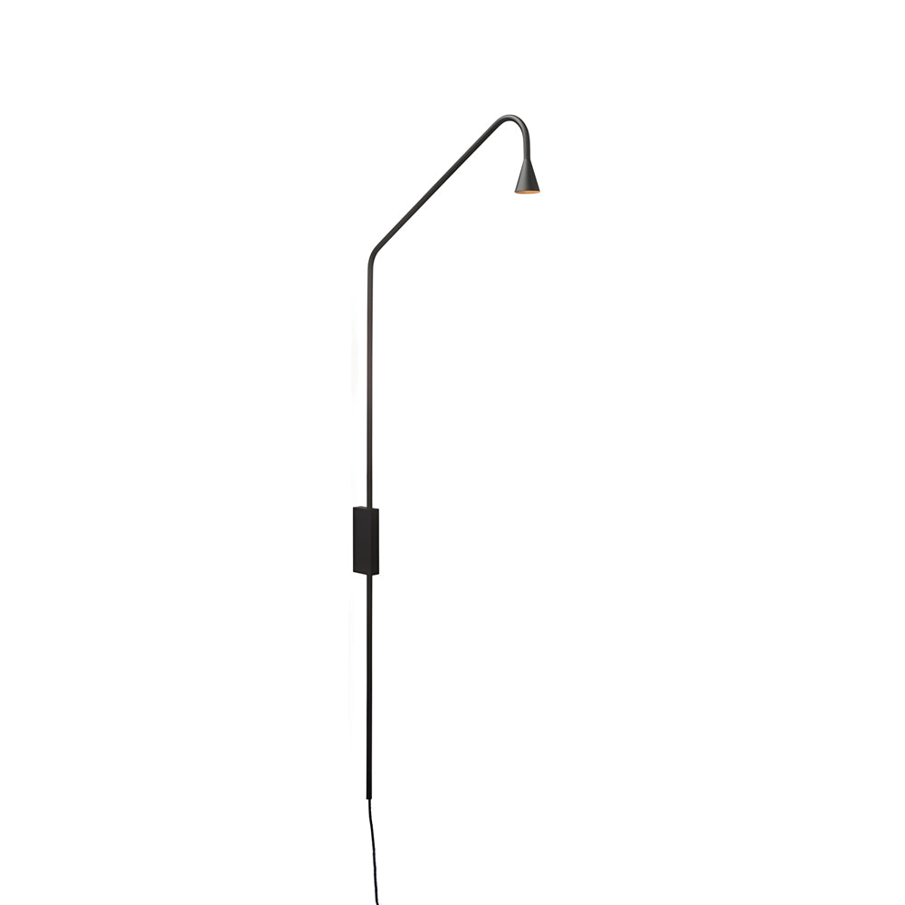 Swing Long Arm Austere Wall Lamp - Black/Gold-Lighom