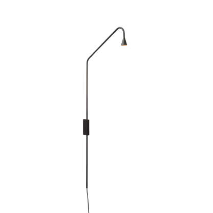 Swing Long Arm Austere Wall Lamp - Black/Gold-Lighom