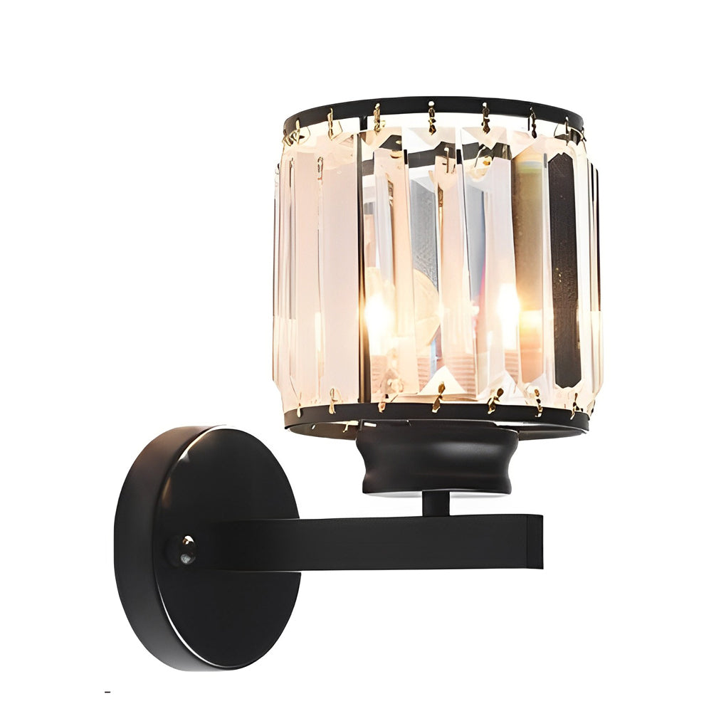 Round Crystal Glass Postmodern Plug-In Wall Sconce