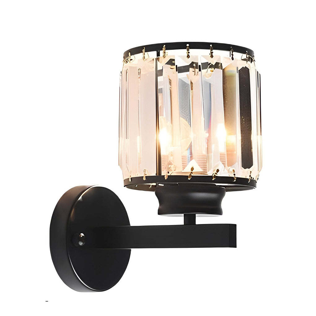 Round Crystal Glass Postmodern Plug-In Wall Sconce