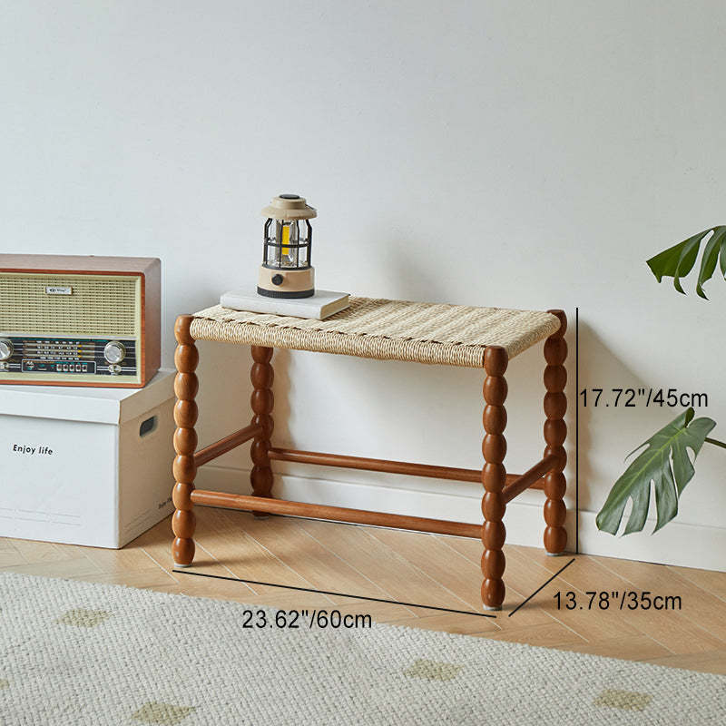 Vintage Wood Kraft Rope Coffee Table — Original Wood Color