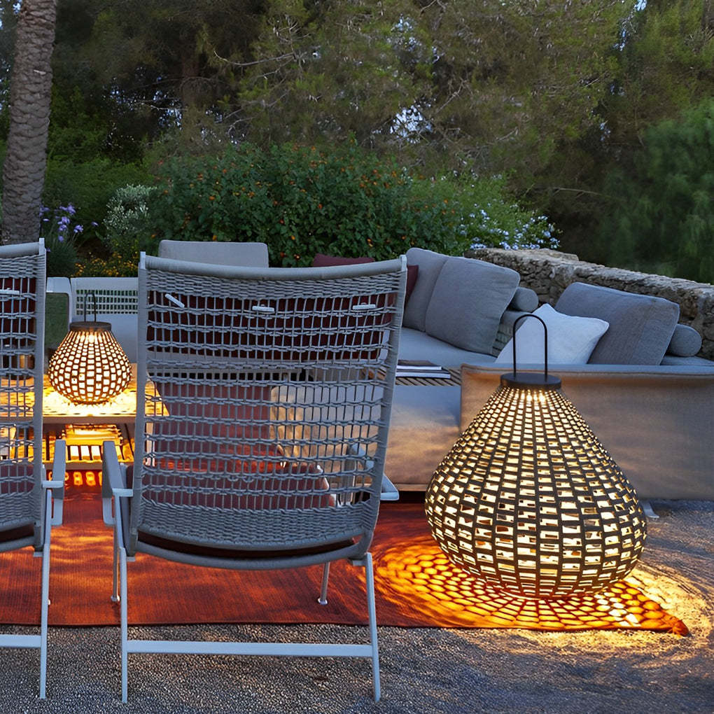 Portable Creative Rattan Waterproof LED Modern Outdoor Lights Lawn Lamp-Lighom
