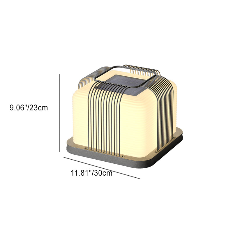 Modern Solar Stainless Steel Square Cubic Landscape Light