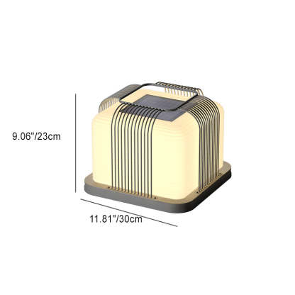 Modern Solar Stainless Steel Square Cubic Landscape Light