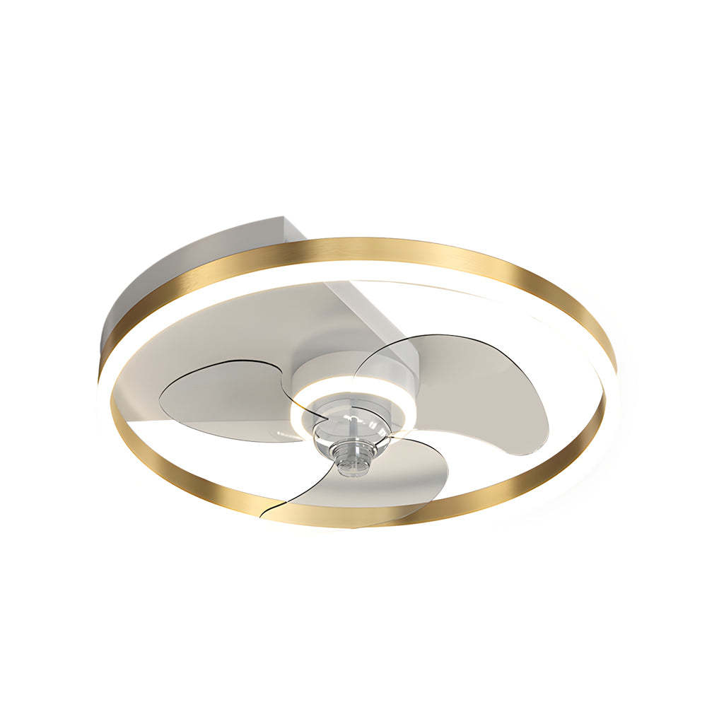 Simple Round Silent LED 3-Step Flush Mount Ceiling Fan