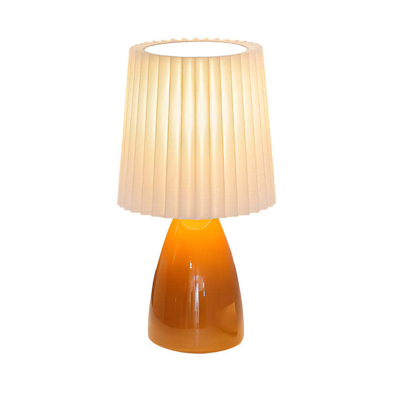 12" Pleated-Shade Glass Dimmable Table Lamp