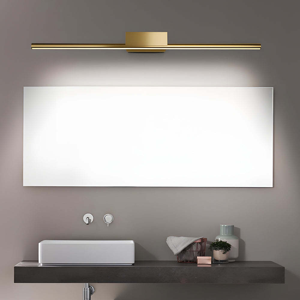 Brushed Brass Linear LED Slim Cylinder Vanity Light