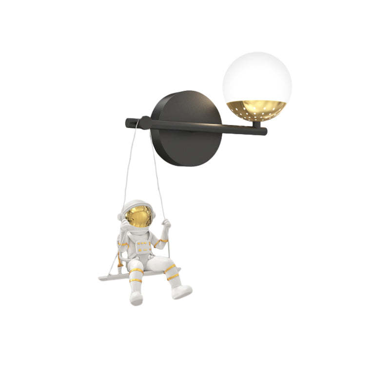 Acrylic Ball Resin Astronaut Swing 3-Step Modern Wall Light
