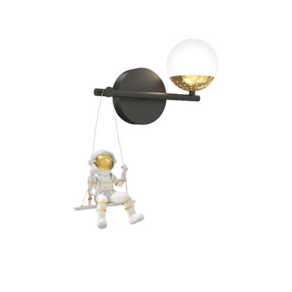 Acrylic Ball Resin Astronaut Swing 3-Step Modern Wall Light