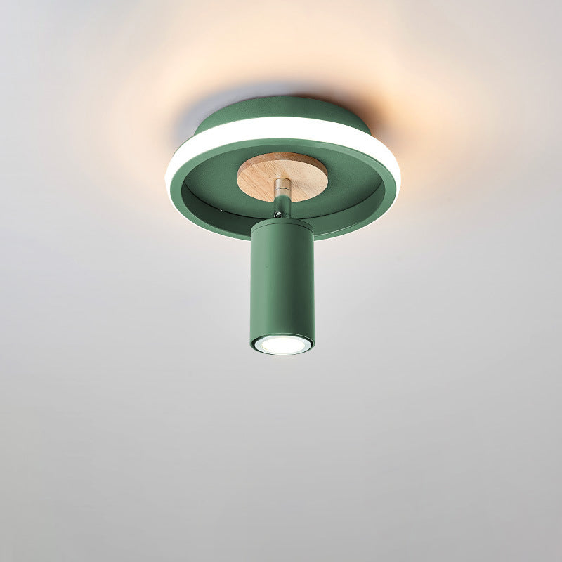 Industrial Iron Barrel Spotlight Flush Mount Light — Grey / 220V-240V For UK/AU