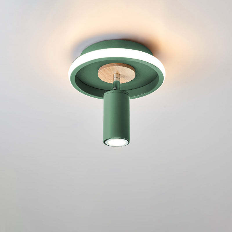Industrial Iron Barrel Spotlight Flush Mount Light — Grey / 220V-240V For UK/AU