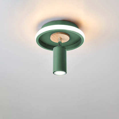 Industrial Iron Barrel Spotlight Flush Mount Light — Grey / 220V-240V For UK/AU