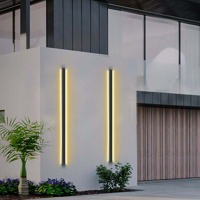 Black Long Strip LED Waterproof Modern Outdoor Wall Lights Porch Lights-Lighom