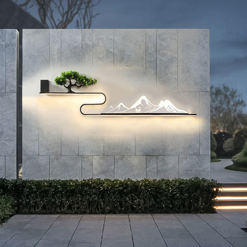 Mountain Scenery LED Modern Outdoor Wall Light