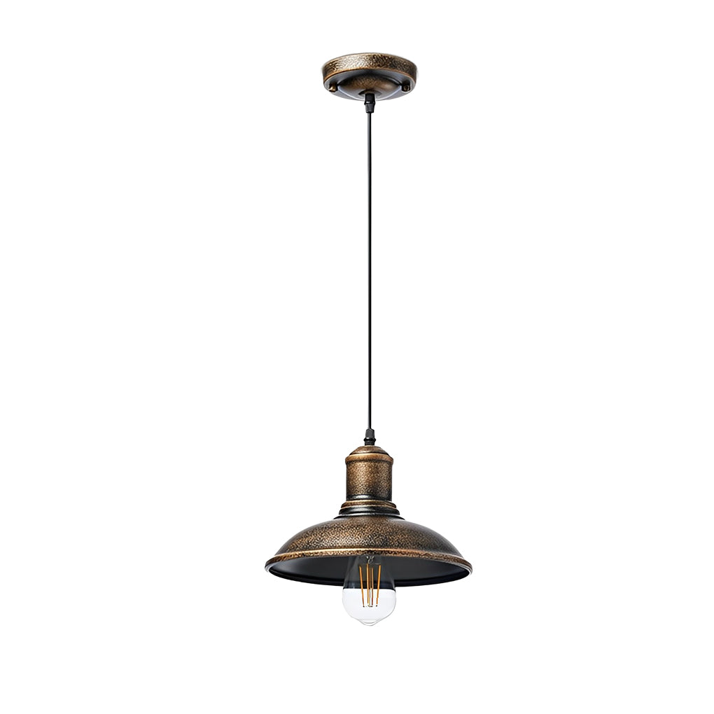 Round Iron Waterproof LED Retro Industrial Outdoor Pendant