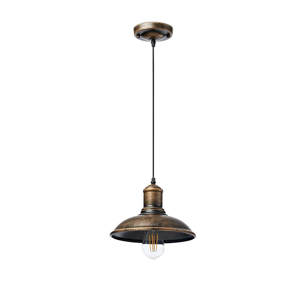 Round Iron Waterproof LED Retro Industrial Outdoor Pendant